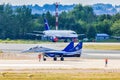 MiG-29LL flying laboratory aircraft performs a demonstration flight