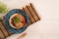 Migao, tube rice cake, rice pudding in a bowl, delicious Taiwanese street food