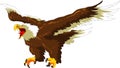 Mighty bald eagle flying in sky