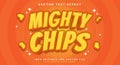 Mighty Chips 3d Cartoon Style editable text effect Royalty Free Stock Photo