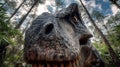Mighty dinosaur's head in a primeval forest Royalty Free Stock Photo