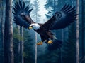 Mighty eagle in the middle of the forest