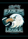 Mighty Eagles League football team on black background