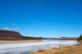 A river thawing in northern british columbia