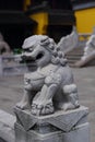 The mighty and magnificent stone lion sculptures in the temple