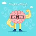 Mighty mind concept. Brain with great creative