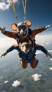 Mighty Mouse Drops: Explore the Heights with Courageous Rodent Skydivers Royalty Free Stock Photo