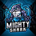 Mighty shark esport mascot logo