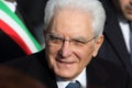 Mignano Monte Lungo - Italy, 8 December 2018: The President of the Italian Republic Sergio Mattarella celebrates the 75th