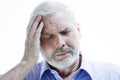 Migraine or memory loss illness senior man headache Royalty Free Stock Photo