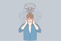 Migraine, stress, headache concept