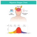 Migraines stages chart, Migraines stages chart and a factors cause of Migraines symptom Royalty Free Stock Photo