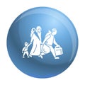 Migrant family leave home icon, simple style Royalty Free Stock Photo