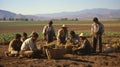 migrant hispanic farm workers Royalty Free Stock Photo