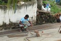 Migrant and local labourers are working for construction industry at Barasat, N.24 Parganas. Royalty Free Stock Photo