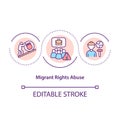 Migrant rights abuse concept icon