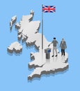 Migrant voters are voting for Brexit over a United Kingdom map Royalty Free Stock Photo