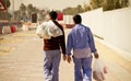 Migrant Workers in Doha, Qatar Royalty Free Stock Photo