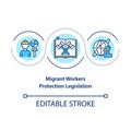 Migrant workers protection legislation concept icon Royalty Free Stock Photo