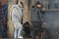 Migrants in Belgrade during winter