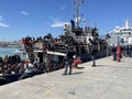 Migrants boat landing in Catania port