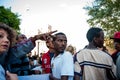 Migrants march in rome asking for hospitality for refugees