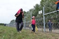 Migrants from Middle East waiting at hungarian border