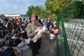 Migrants from Middle East waiting at hungarian border