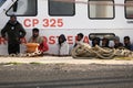 Migrants in the port of Pozzallo