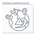 Migration crisis line icon