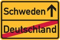 Migration from germany to Sweden - german town sign