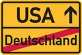 Migration from germany to USA - german town sign
