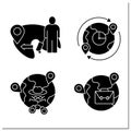 Migration glyph icons set