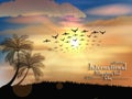 Migratory birds day in sunset light