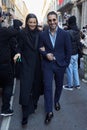 Miguel Angel Silvestre before Giorgio Armani fashion show, Milan Fashion Week street style