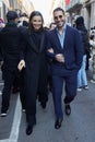 Miguel Angel Silvestre before Giorgio Armani fashion show, Milan Fashion Week street style