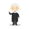 Miguel de Unamuno cartoon character. Vector Illustration.