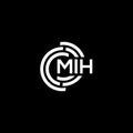 MIH letter logo design. MIH monogram initials letter logo concept. MIH letter design in black background Royalty Free Stock Photo