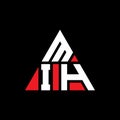 MIH triangle letter logo design with triangle shape. MIH triangle logo design monogram. MIH triangle vector logo template with red Royalty Free Stock Photo