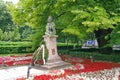 Mihai Eminescu Monument. Linden Tree of Mihai Eminescu - in Copou Park, landmark attraction in Iasi, Romania Royalty Free Stock Photo