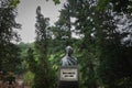 Mihai Eminescu statue in Baile Herculane, dedicated to the Romanian poet, Royalty Free Stock Photo