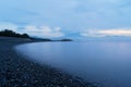 Miho seashore at sunrise in Shizuoka. Japan. Water surface nature landscape background