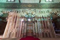 Mihrab of mausoleum chamber at Mamluk era Mosque and Madrasa of Sultan Hassan with marble mosaic, Cairo, Egypt