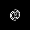 MII letter logo design. MII monogram initials letter logo concept. MII letter design in black background Royalty Free Stock Photo