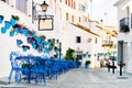 Charming empty street in old town of Mijas village, Spain Royalty Free Stock Photo