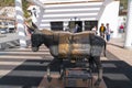 Mijas pueblo donkey sculpture artwork Spanish white village Spain Royalty Free Stock Photo