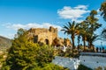 Tourists visit Virgen de la Pena chapel Virgin of the Rock in Mijas. Andalusia, Spain