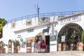 Exterior of bullring. The town is a popular expat and tourist destination