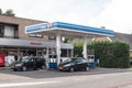 Haan petrol gas station with cars and fuel pumps