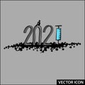 vector symbol of 2021 fight against pandemic